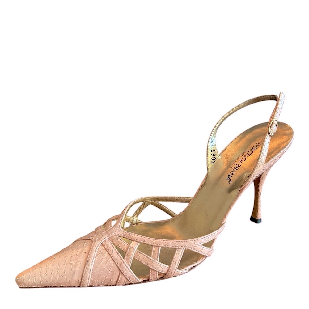 DOLCE & GABBANA Pink/Nude sling backs